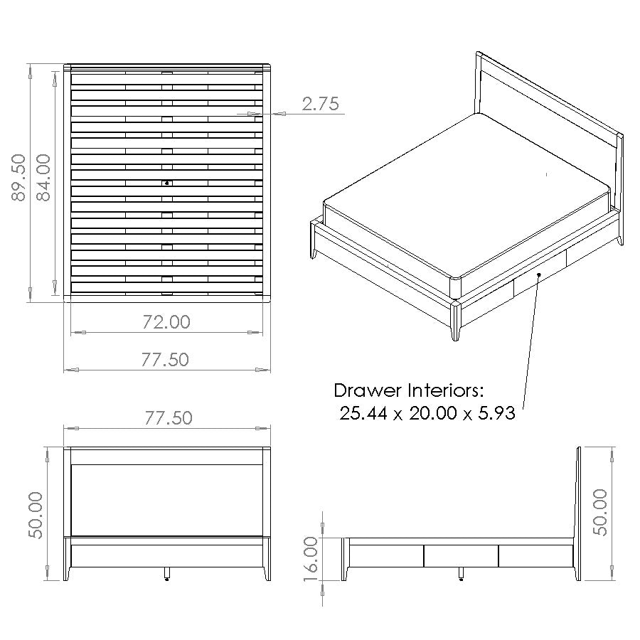 DIY Plans for Platform Bed No. 2 Storage Bed
