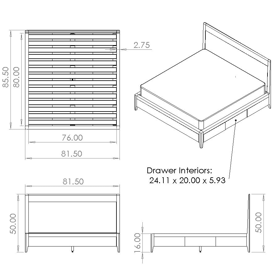 DIY Plans for Platform Bed No. 2 Storage Bed