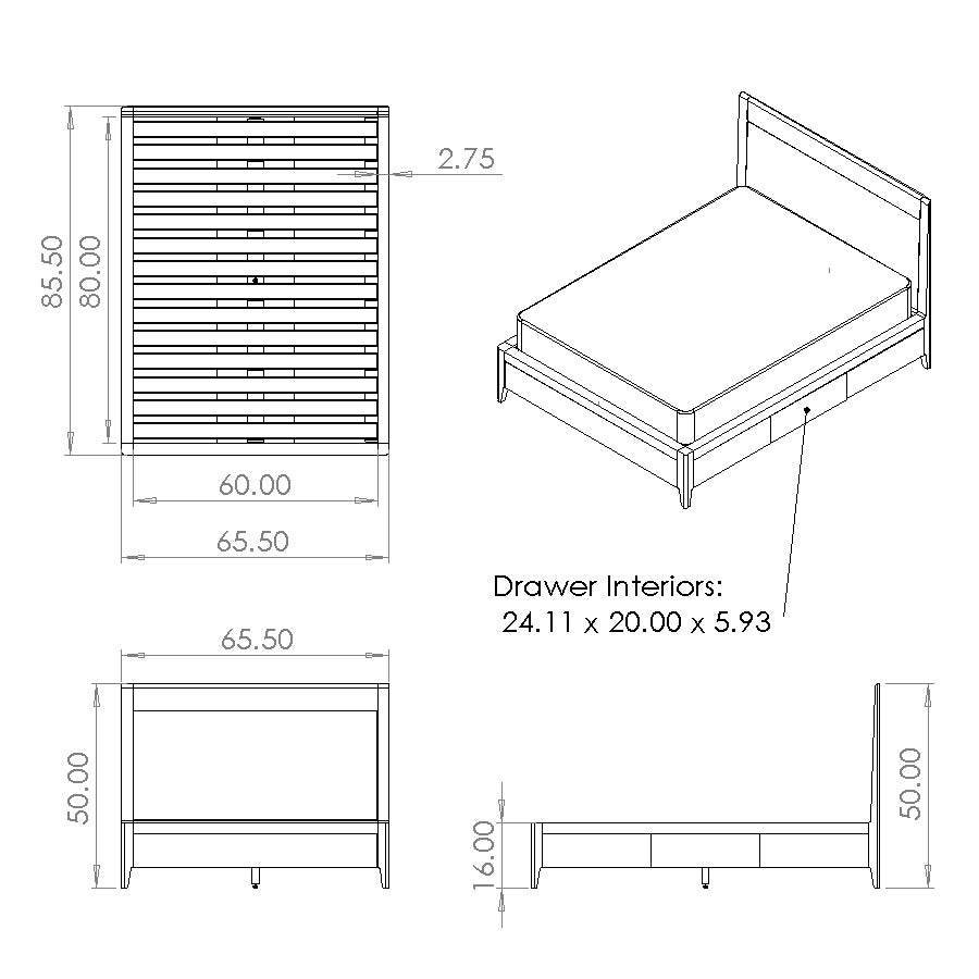 DIY Plans for Platform Bed No. 2 Storage Bed