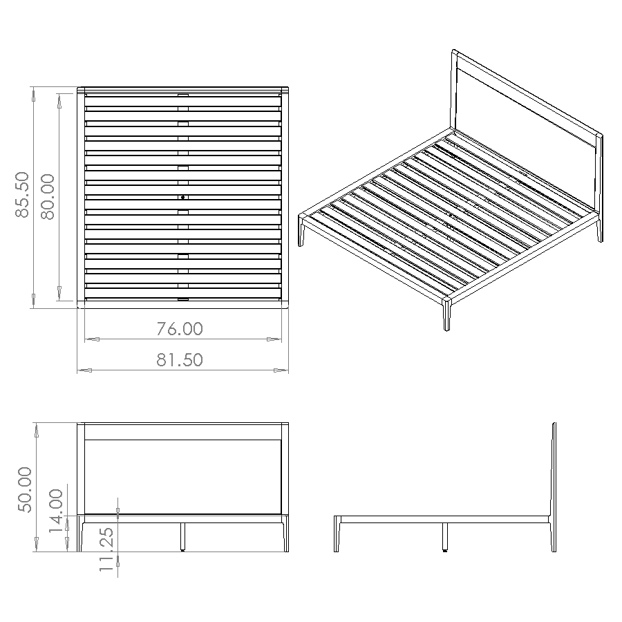 DIY Plans for Platform Bed No. 1