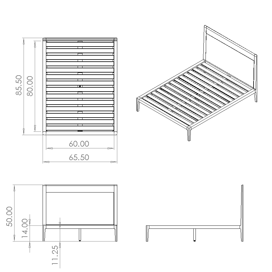 DIY Plans for Platform Bed No. 1