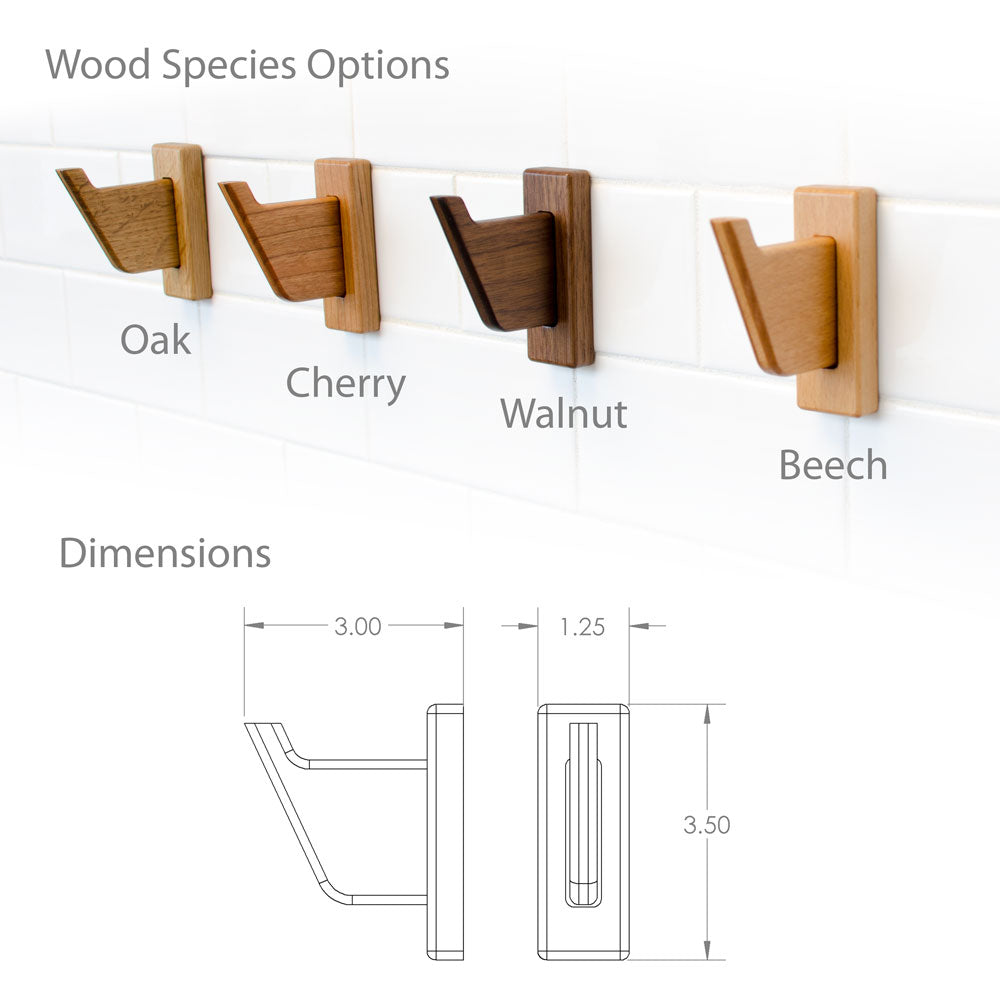 Solid Wood Robe Hook