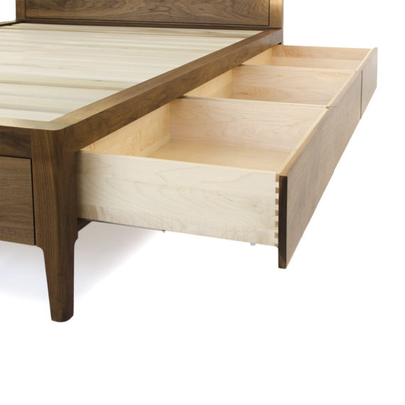 walnut storage bed