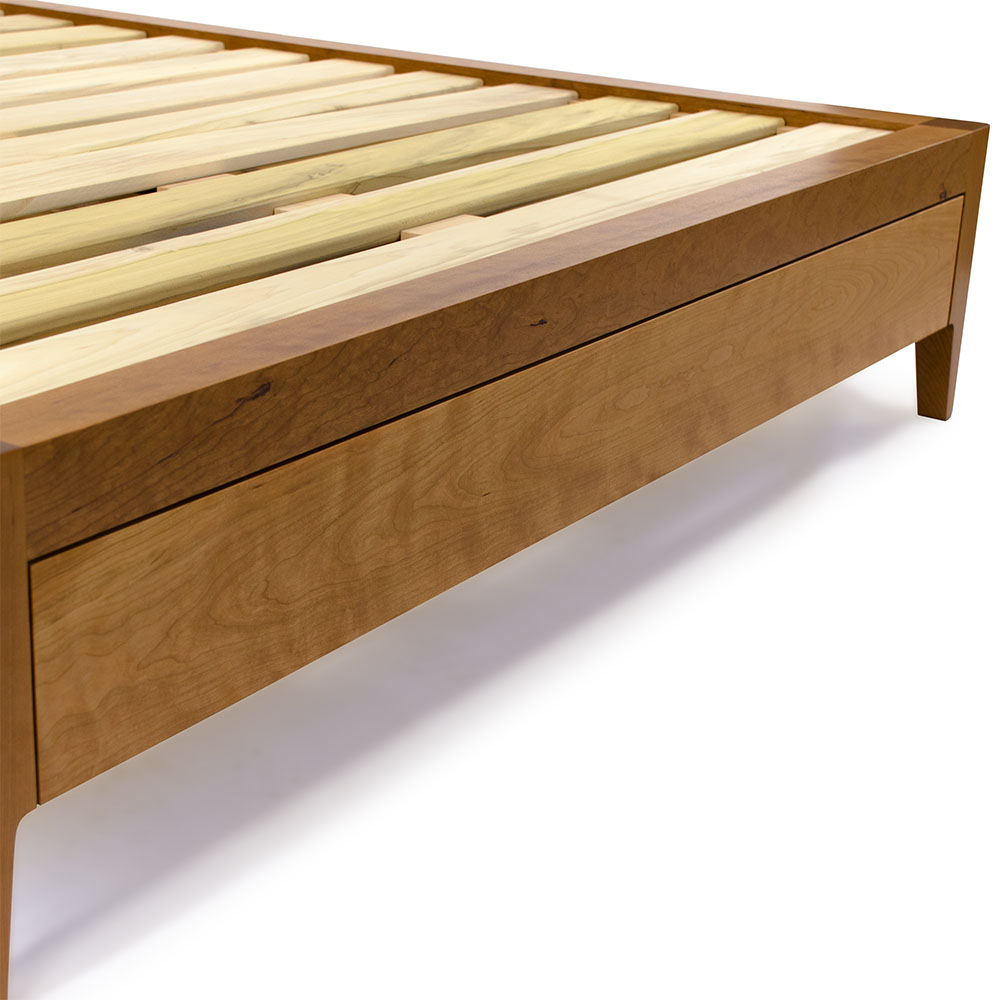 Cherry Storage Bed Modern Wood, Solid Cherry Queen Headboard