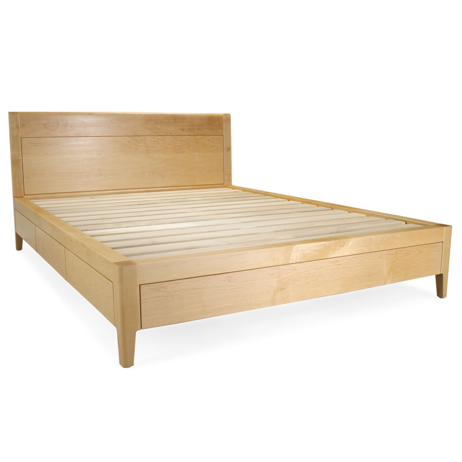 Maple Storage Bed Modern Wood, Maple Platform Bed King