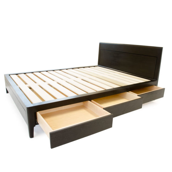 ebonized walnut storage bed