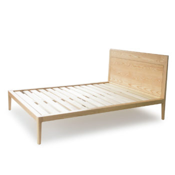solid ash wood platform bed with headboard