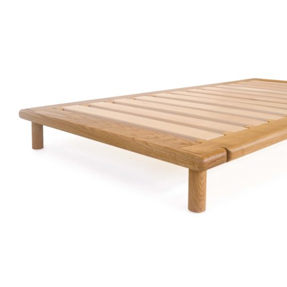 oak platform bed no headboard
