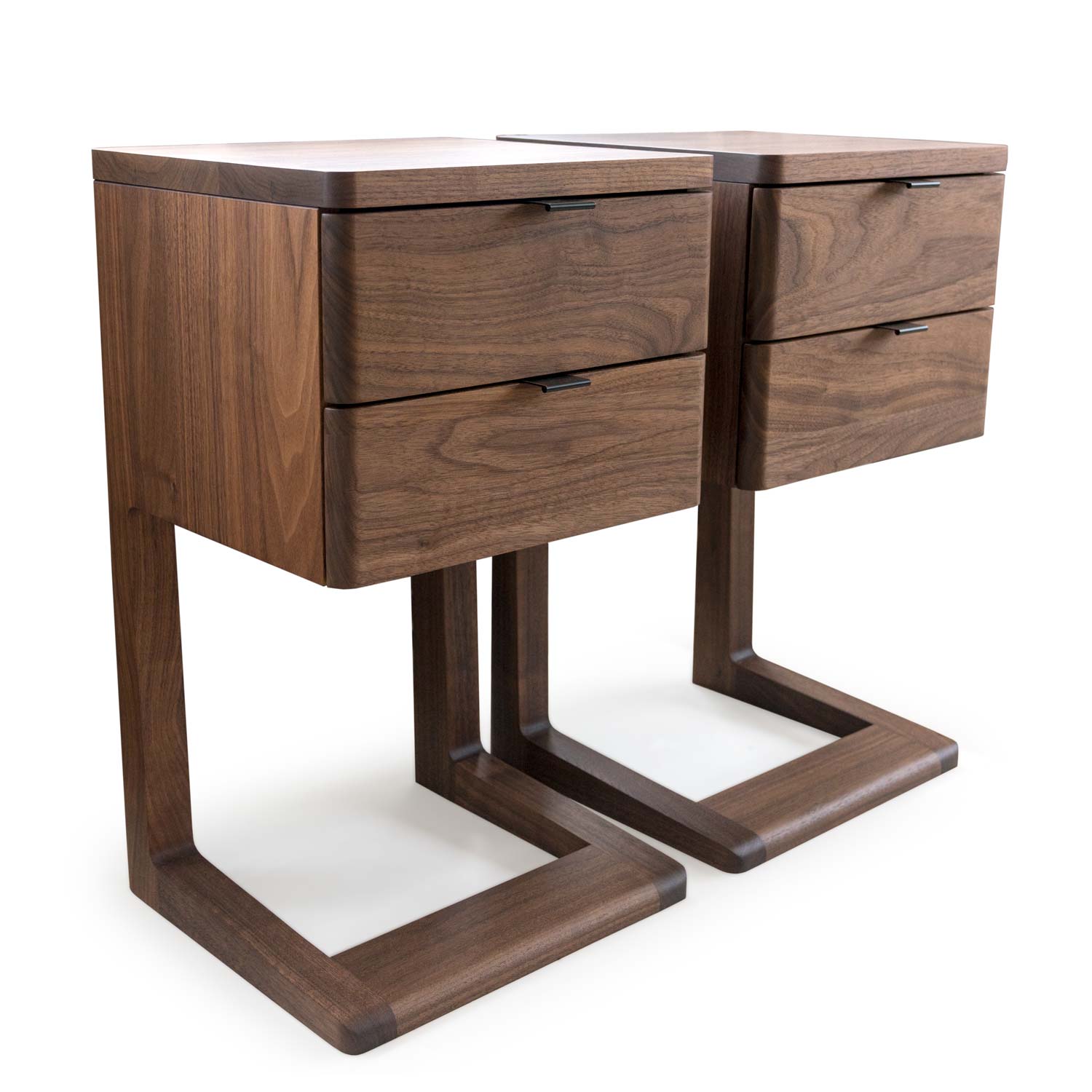 Solid Wood Nightstand With Drawers Cantilever Table Nightstand