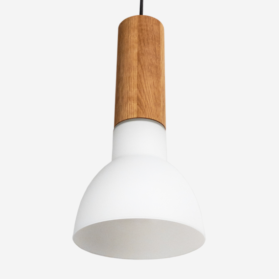 elton contemporary pendant light with wood and opal glass