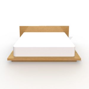 wilbur davis studios platform bed no. 3 - modern rectangular wood platform bed with wide headboard and platform